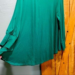 Lane Bryant 18/20 long sleeved swing top. Grass green in color